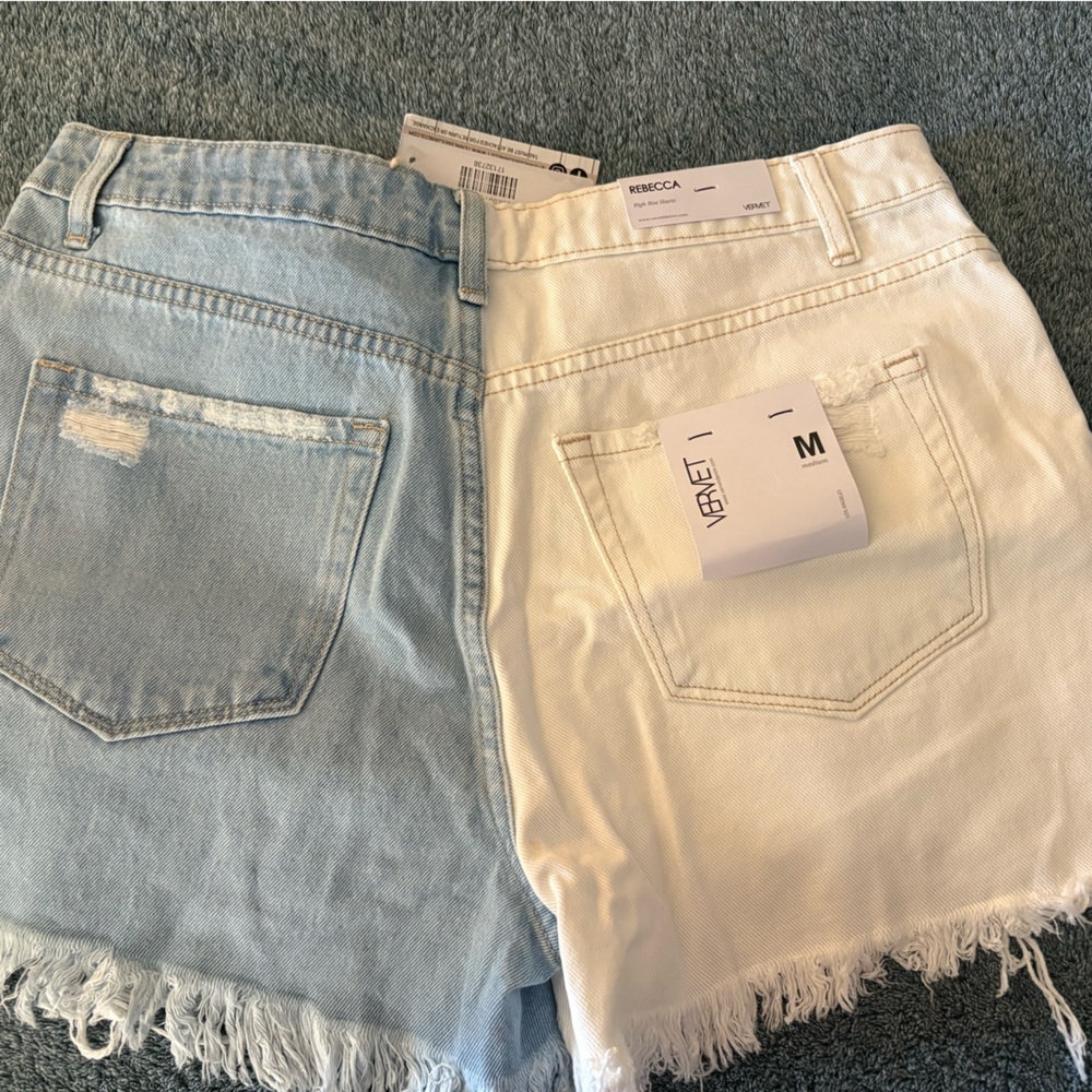 Vervet White Denim Shorts - Two-tone - Picture 2 of 5